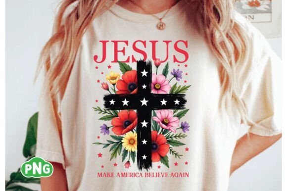 Jesus America, 4th Faith PNG Graphics for T-Shirt Designs